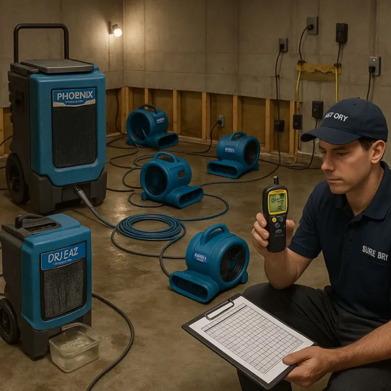 Structural Drying and Dehumidification process in Melville, NY